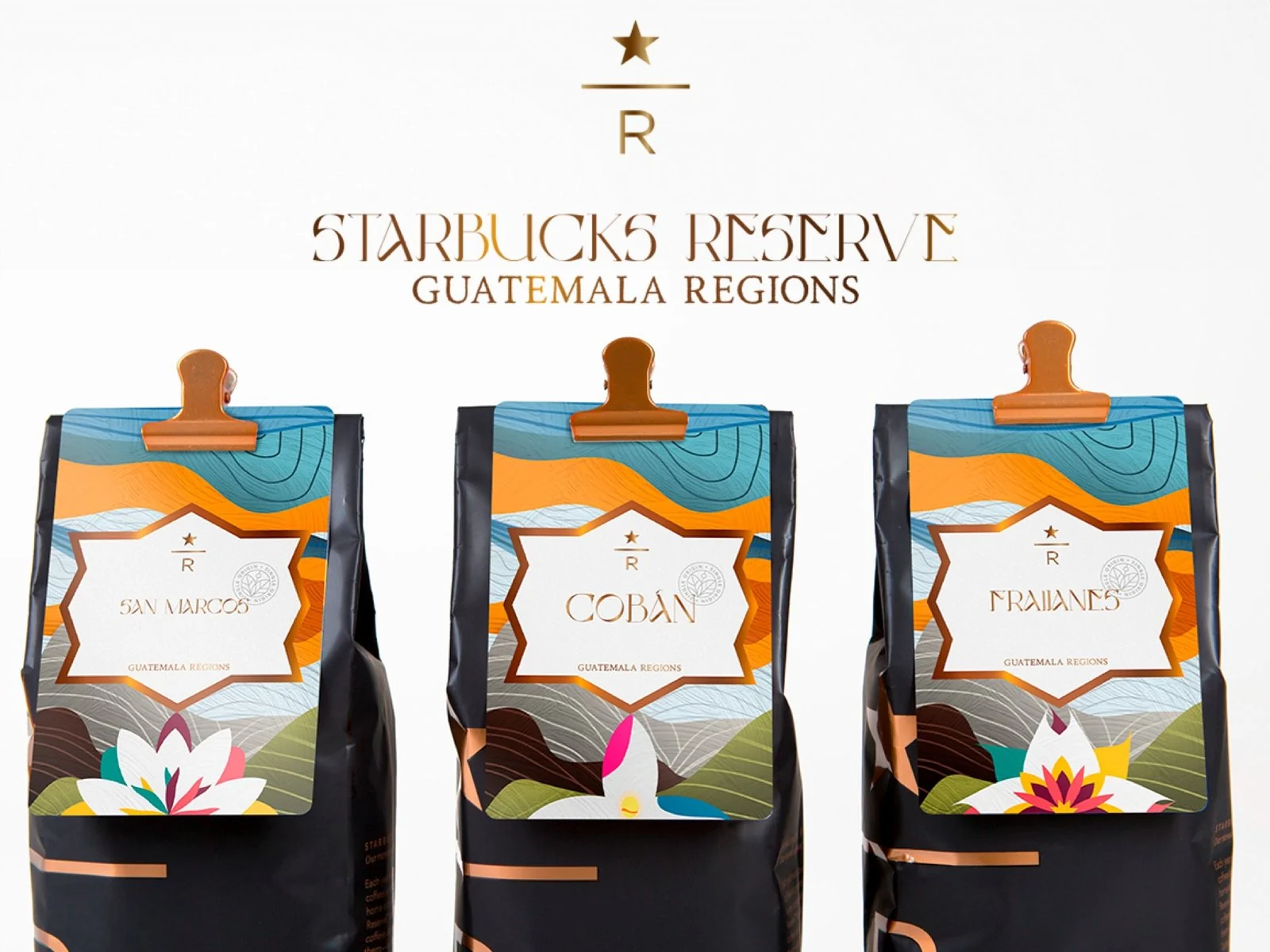 Starbucks Reserve, packaging · concepto por CBAS, diseñador gráfico Guatemala